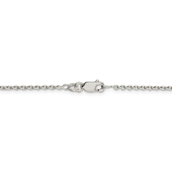 2mm Sterling Silver Classic Solid Cable Chain Necklace, 30 Inch - Picture 4 of 8